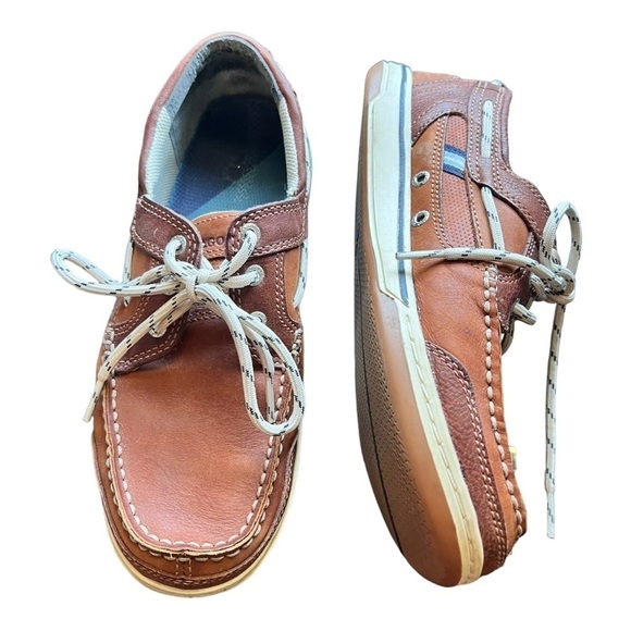 Sebago Leather Boat Triton Three-Eye Brown - Dark Brown Shoes 7000GF0-983 - Picture 8 of 16